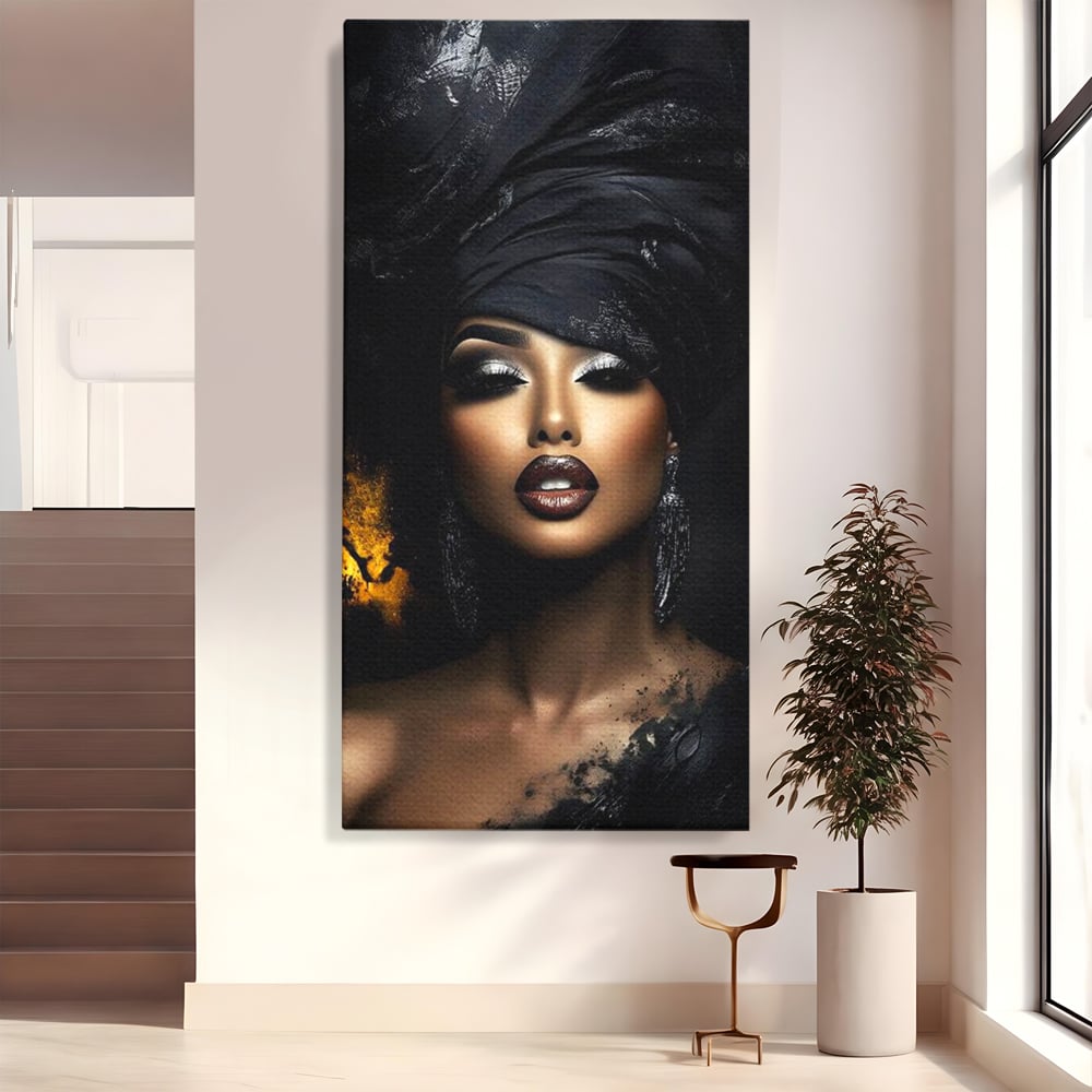 Tablou canvas cu tablou canvas cu portret de femeie, fara rama, pe sasiu de lemn